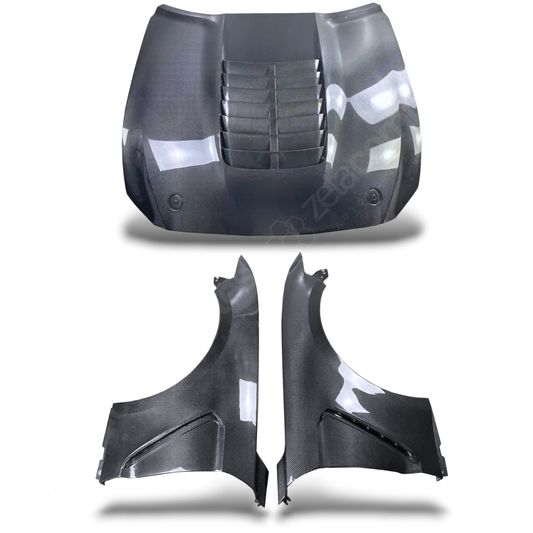 (2015'-2023') Mustang Carbon Fiber Hood & Fenders - Shelby Style