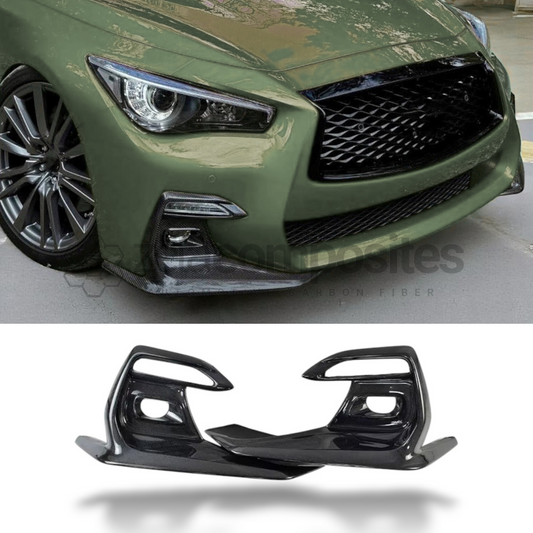 Carbon Fiber Fog Light Bezel Covers for Infiniti Q50