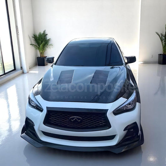 Q50 Carbon Fiber Vented Hood 'RX7' Style