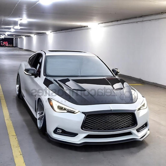 Carbon Fiber Hood Twin Vent Style | Compatible with Infiniti Q50 and Q60