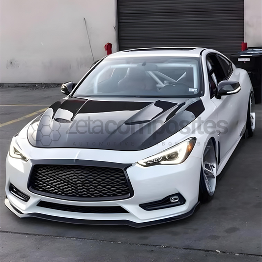 Q60 Carbon Fiber Hood Dual Vents