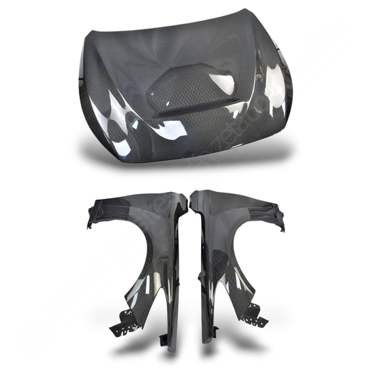 Infiniti Q60 Carbon Fiber Hood & Fender Kit - GTS Style