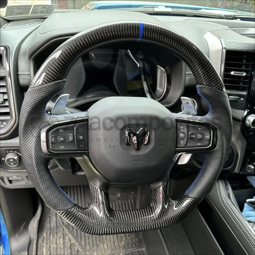 ram trx 1500 custom carbon fiber steering wheel 2021 2022 2023 2024