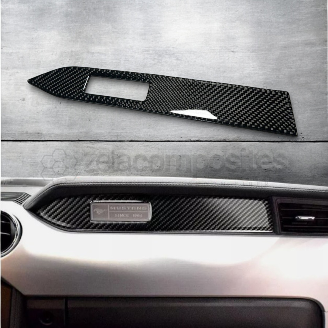 Passenger Dash Plaque Carbon Fiber Trim 2015-2023 Mustang