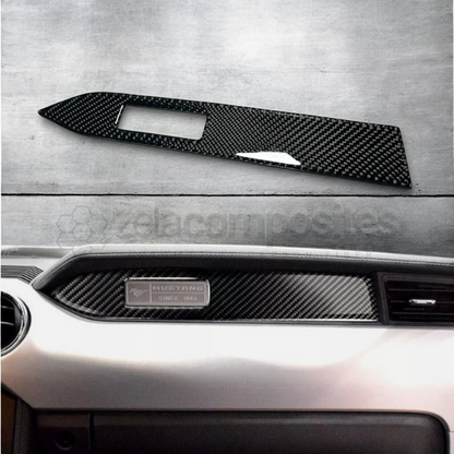 Passenger Dash Plaque Carbon Fiber Trim 2015-2023 Mustang