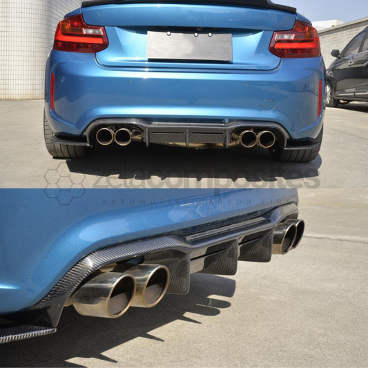 BMW F22 / 2 Series Carbon Fiber 3 Piece Diffuser Set