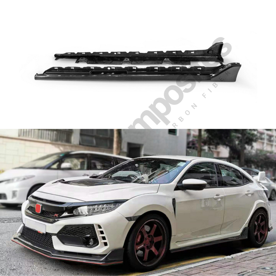 OEM-Style Carbon Fiber Side Skirts Honda Civic Type-R FK8 2017-2020 ...