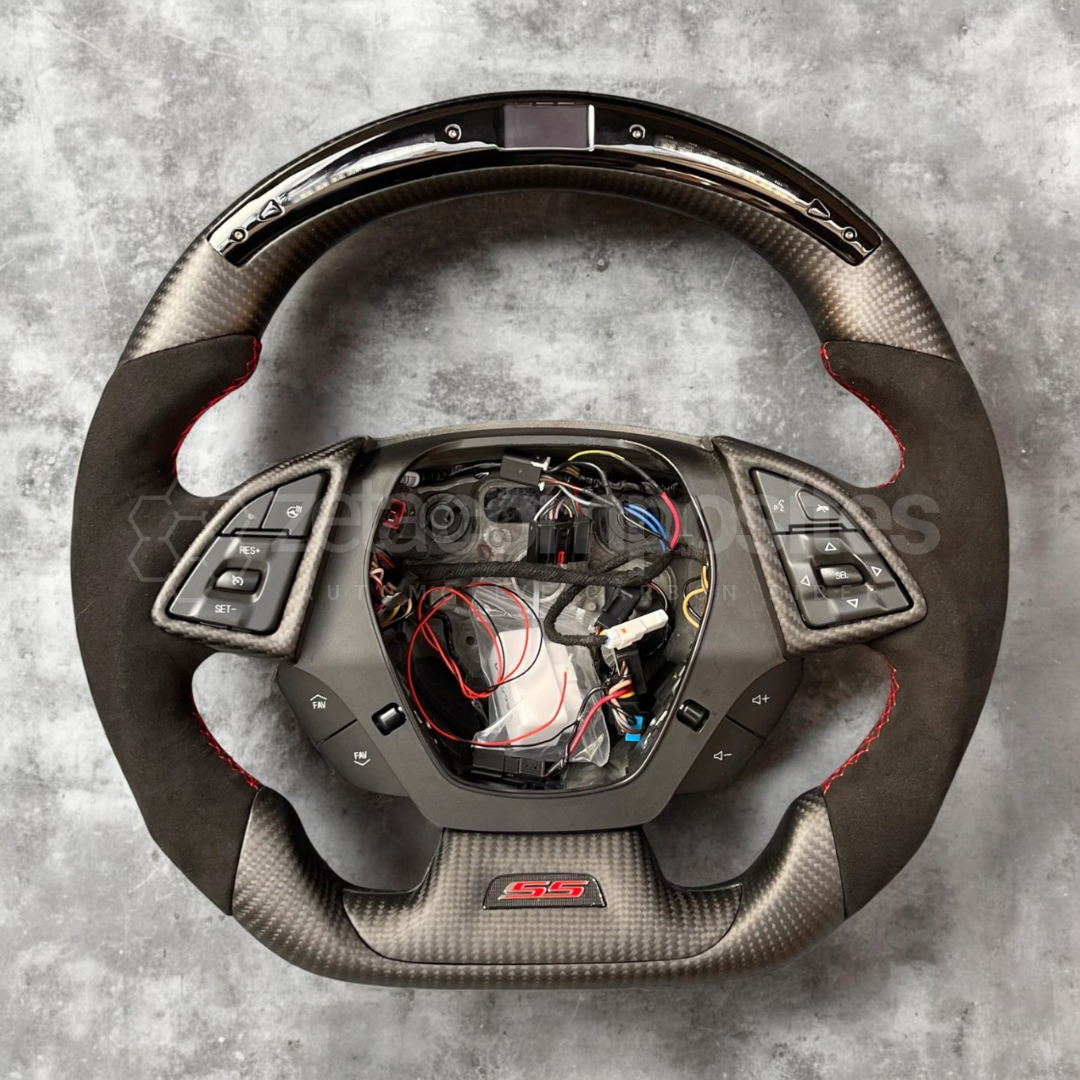 2016-2024 Camaro Carbon Fiber Steering Wheel (Button Trim INCLUDED)