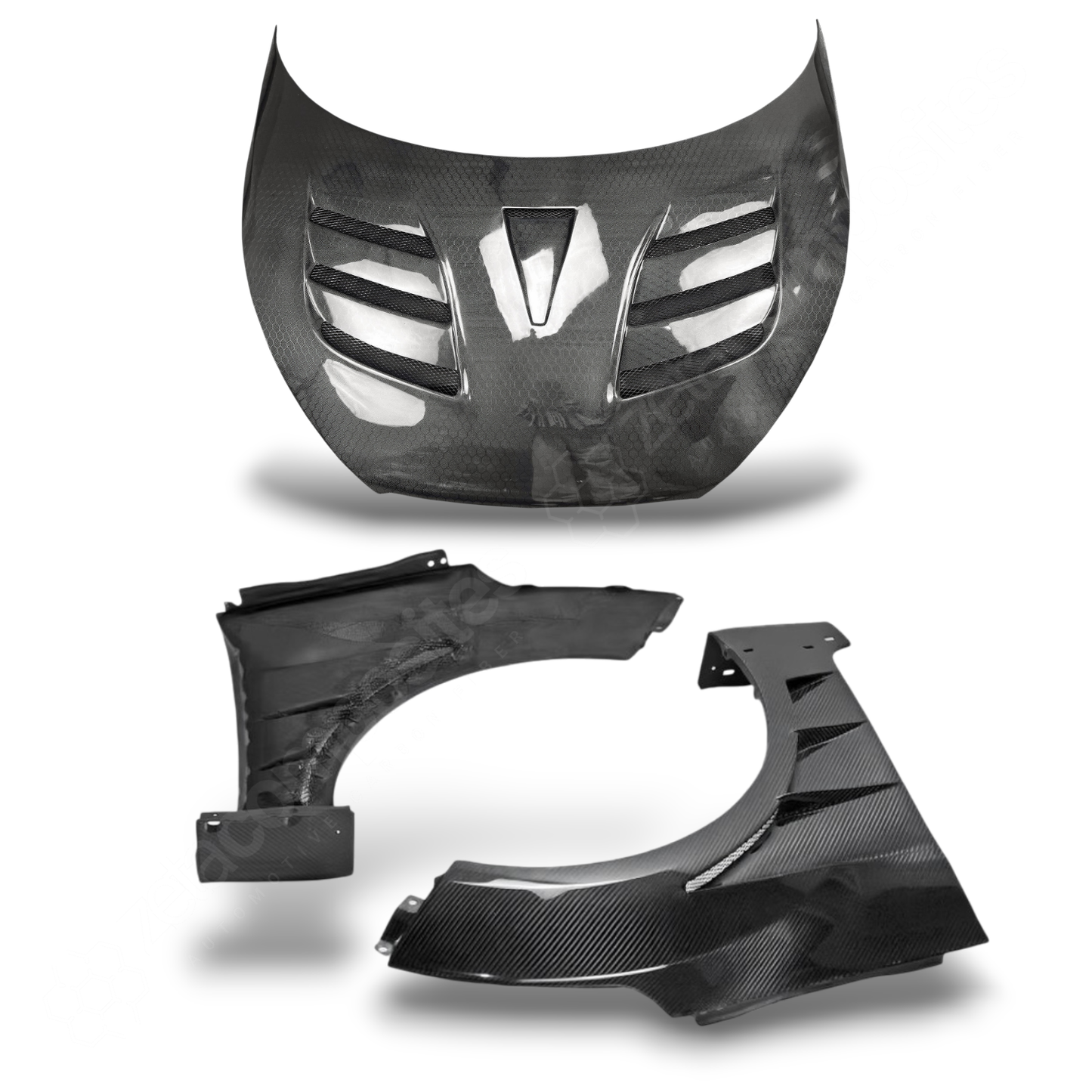 (2011'-2018') Hyundai Veloster Carbon Fiber Hood & Fenders Kit - Vented